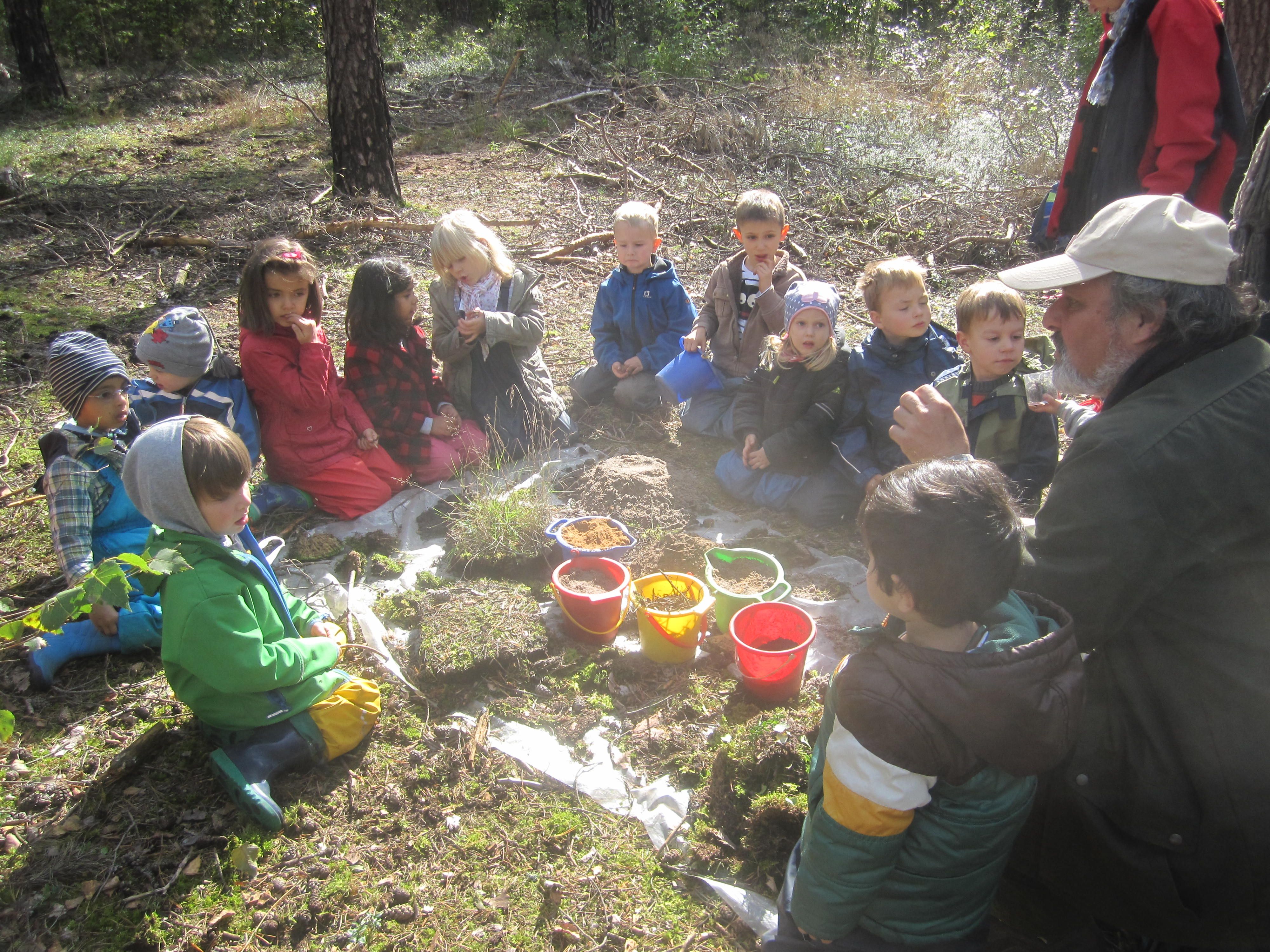 2.000 Jahre hat es gebraucht, bis 50cm Boden entstanden sind, auf dem der Wald wachsen konnte. Beeindruckend - auch für unseren "Herrn Ludwig" die Wissbegier der jungen Nachwuchsbiologen. 2.000 Jahre hat es gebraucht, bis 50cm Boden entstanden sind, auf dem der Wald wachsen konnte. Beeindruckend - auch für unseren "Herrn Ludwig" die Wissbegier der jungen Nachwuchsbiologen.